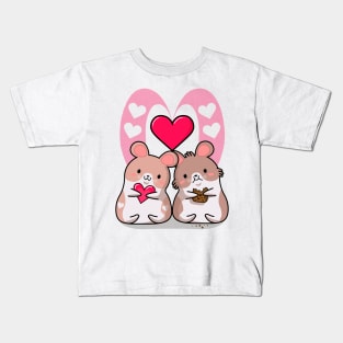 kawaii style, lovers mice, Valentine's day, cute kawaii mice. Kids T-Shirt